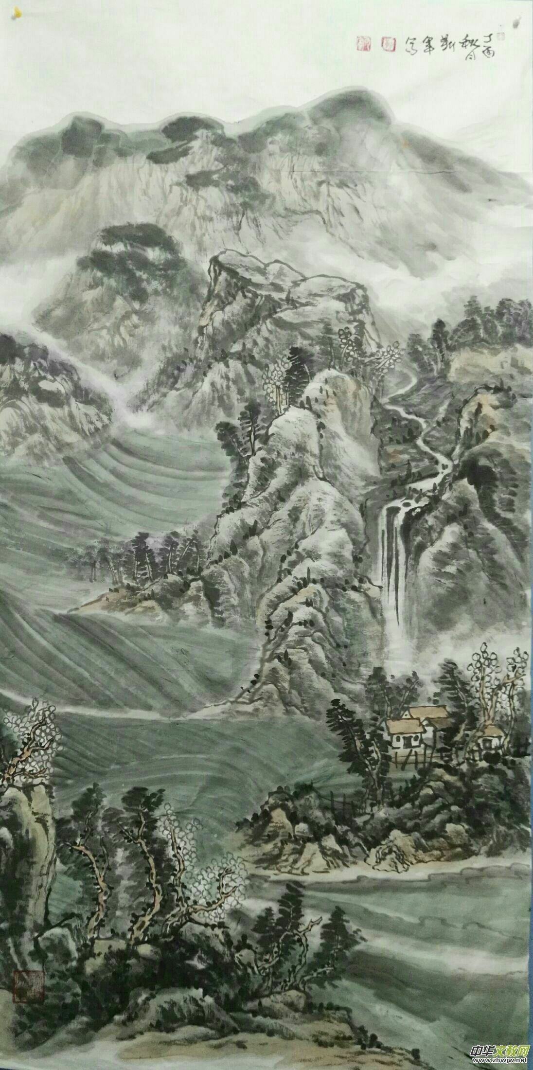 画家靳军与恩师陈培伦携手笔会 画家靳军与恩师陈培伦携手笔会