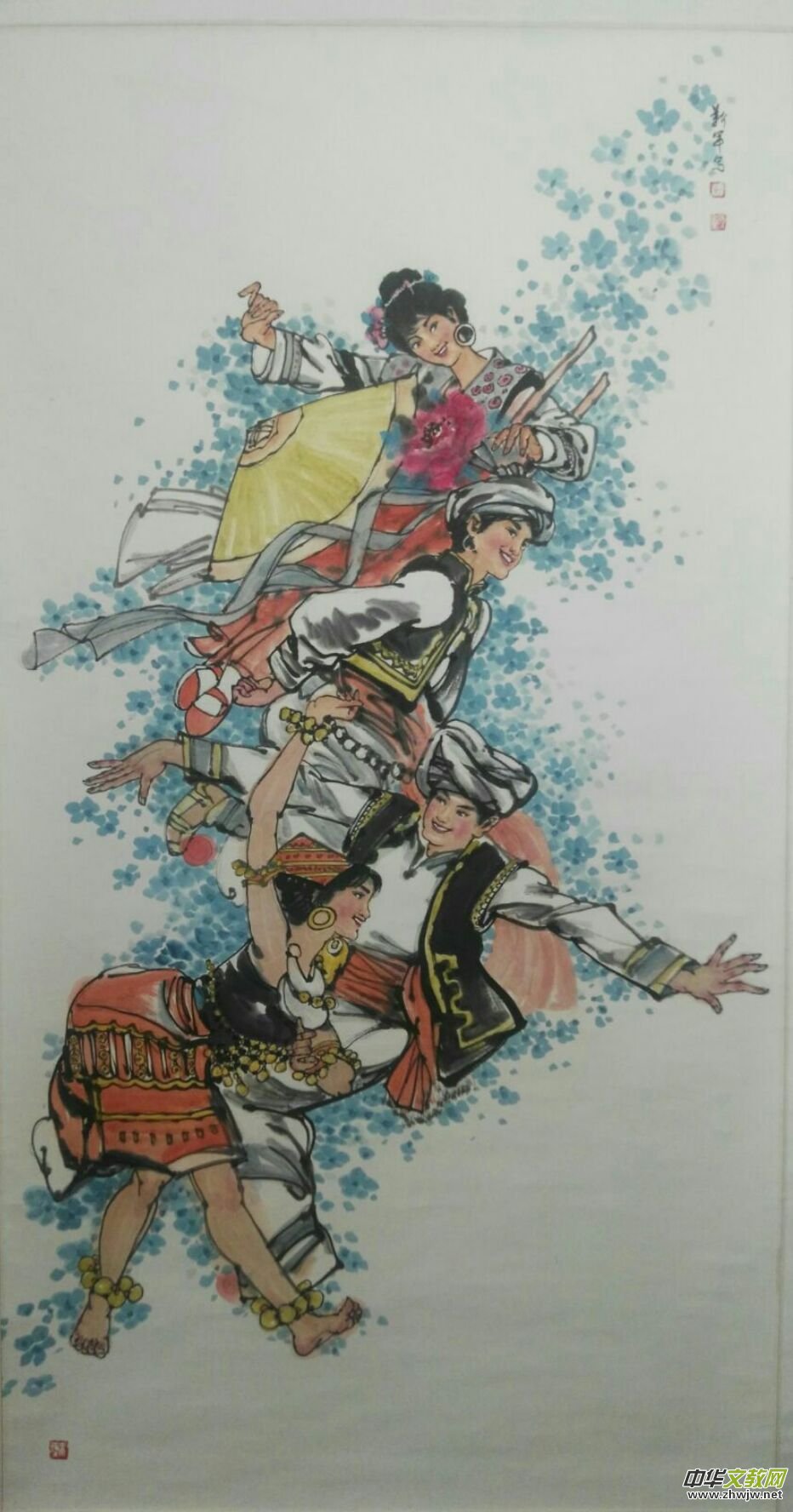 画家靳军与恩师陈培伦携手笔会 画家靳军与恩师陈培伦携手笔会