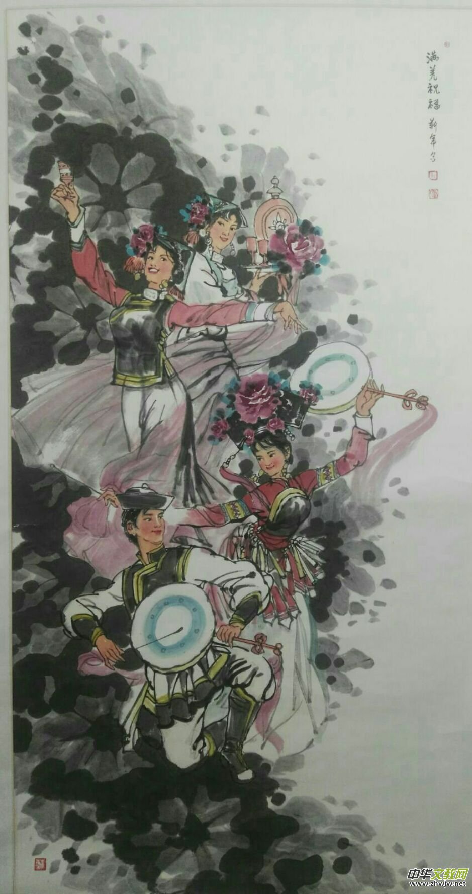 画家靳军与恩师陈培伦携手笔会 画家靳军与恩师陈培伦携手笔会