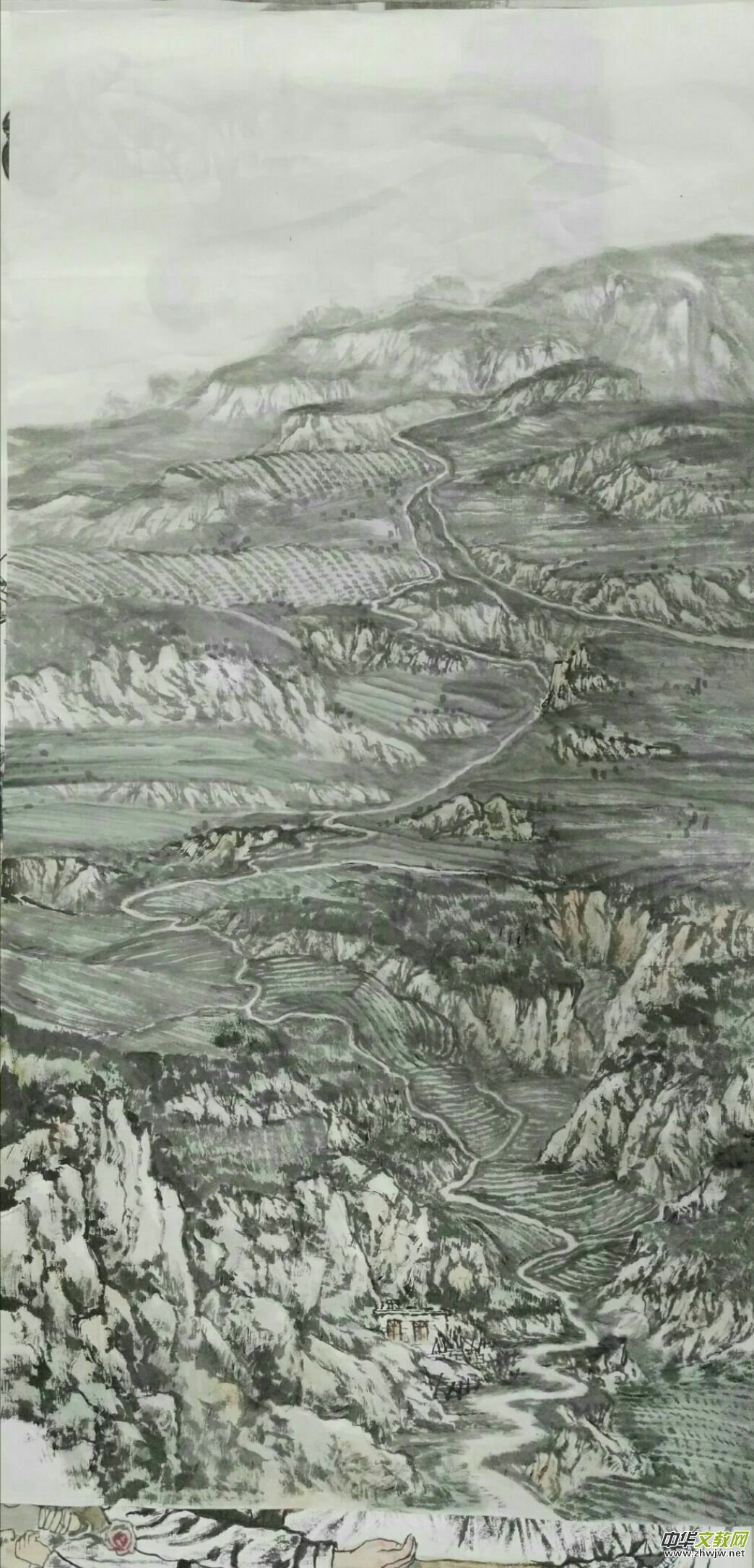 画家靳军与恩师陈培伦携手笔会 画家靳军与恩师陈培伦携手笔会