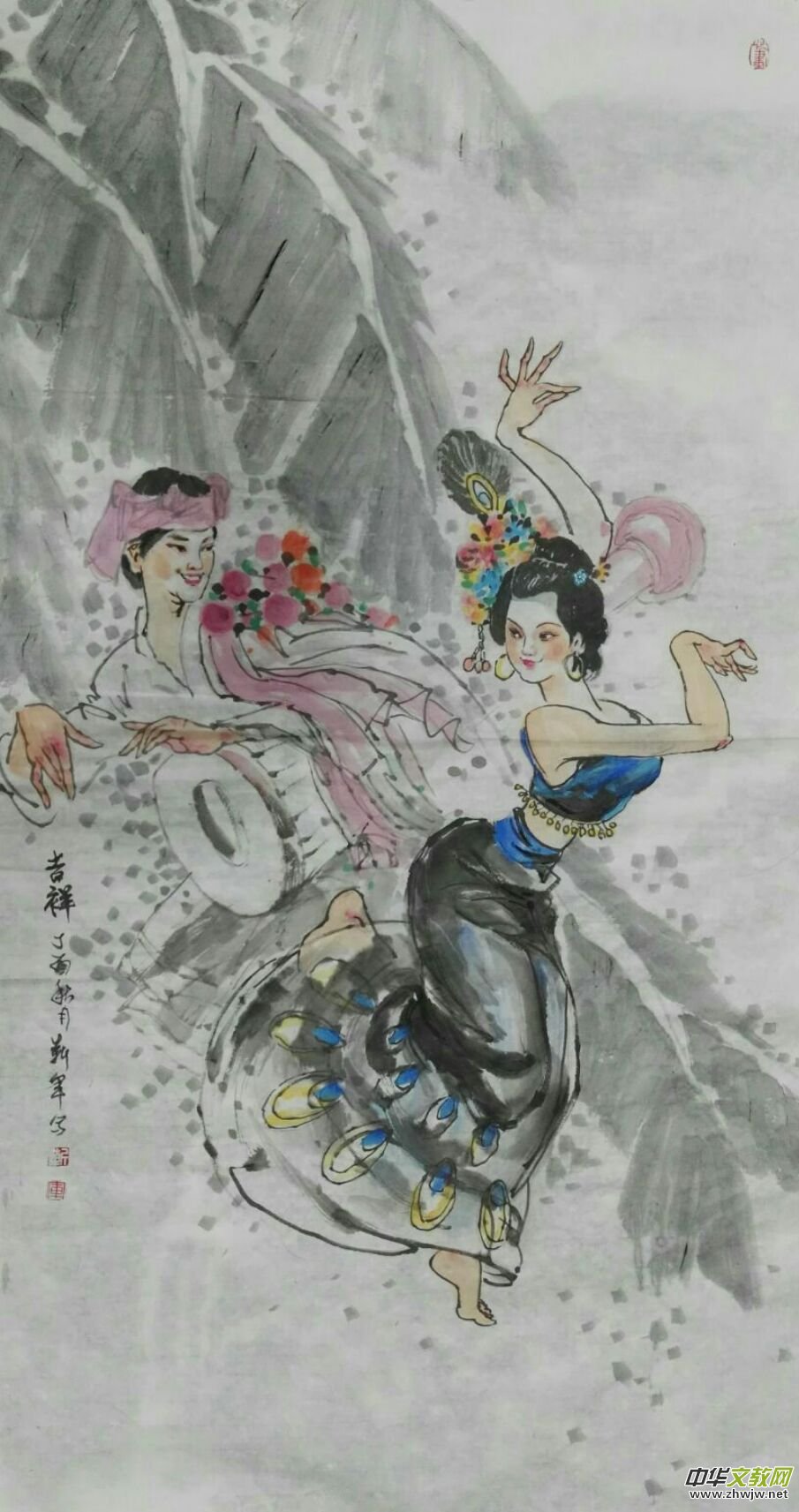 画家靳军与恩师陈培伦携手笔会 画家靳军与恩师陈培伦携手笔会