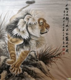 吴长江国画作品《王者风范》
